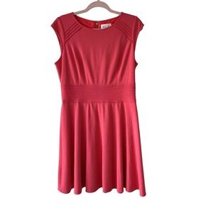 Eliza J Ponte Fit n Flare Midi Dress‎ Sz 14 Timeless Preppy Modern Chic Wedding